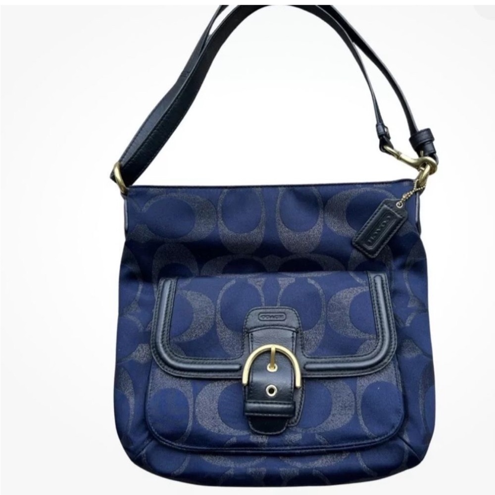 Coach Campbell Navy Denim Lurex Shoulder Crossbody F26244